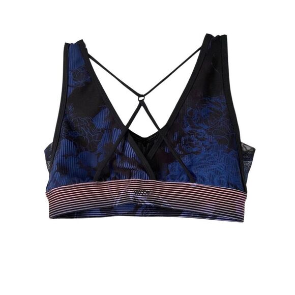 WITH Sports Bra Blue Floral Yoga Gym Activewear Size Small NWT - Picture 2 of 11
